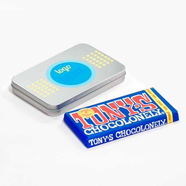 Aluminium blikken met chocolade groot